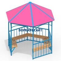 Беседка с лавками МАФ 4120 в Кургане Беседка с лавками МАФ 4120 в Кургане