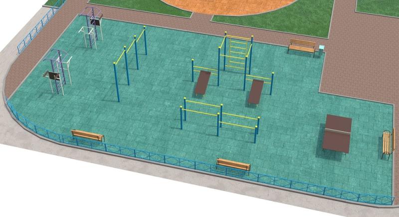 Проект спортивной площадки с столом теннисным в Кургане