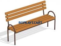 Парковая лавочка со спинкой МАФ 1605 в Кургане