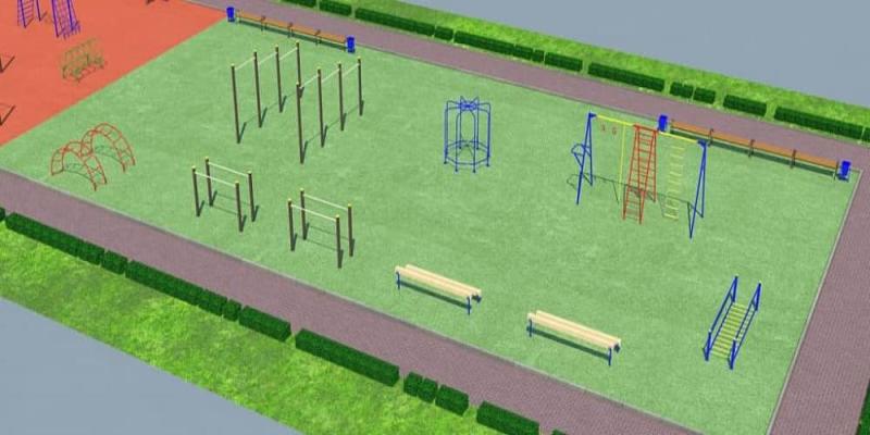 Проект детско-спортивной площадки для школы - детсада в Кургане