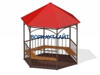 Беседка с лавками и полом МАФ 4122 в Кургане Беседка с лавками и полом МАФ 4122 в Кургане