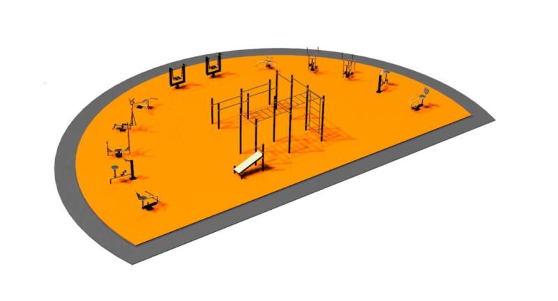 Дизайн проект спортплощадки Полукруглая в Кургане