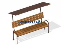 Лавочка под навесом МАФ 1607 в Кургане