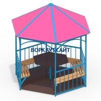 Беседка со столом, лавками и полом МАФ 4123 в Кургане Беседка со столом, лавками и полом МАФ 4123 в Кургане