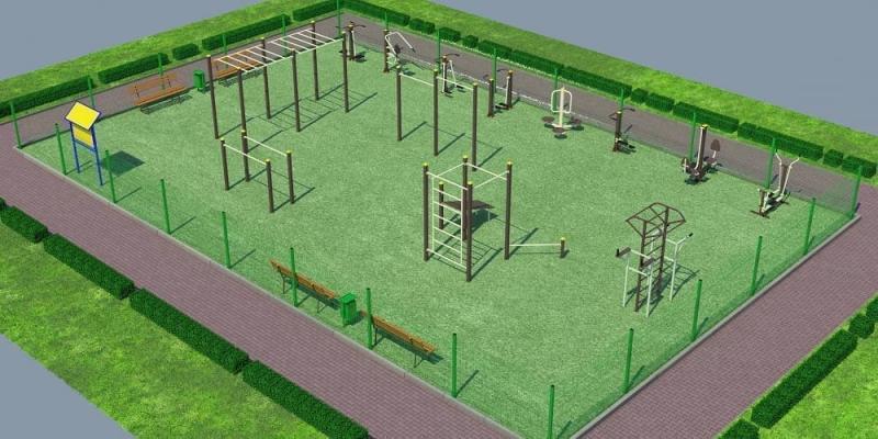 Проект спортивной воркаут площадки с уличными тренажерами - 1467400 рублей в Кургане