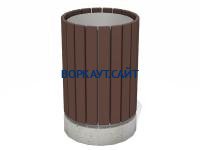 Урна деревянная круглая с бетонным основанием МАФ 1632 в Кургане