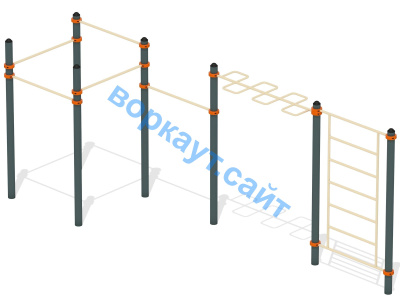 Воркаут турники с шведской стенкой и рукоходом  ВС-21 в Кургане