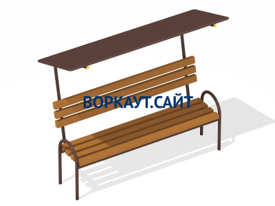 Лавочка под навесом МАФ 1607 в Кургане