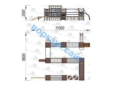 Детский спортивный комплекс Полоса препятствий ДСК 3116 в Кургане