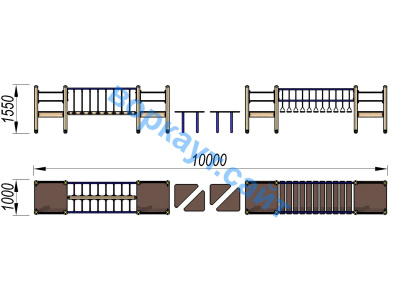 Детский спортивный комплекс Двойной мостик ДСК 3115 в Кургане