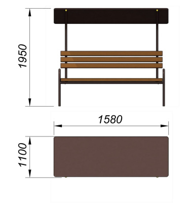 Лавочка под навесом МАФ 1607 в Кургане