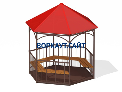 Беседка с лавками и полом МАФ 4122 в Кургане