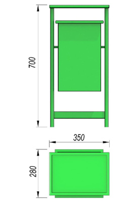 Урна с крышкой МАФ 1631 в Кургане