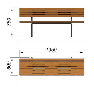 Диван уличный МАФ 1608 в Кургане