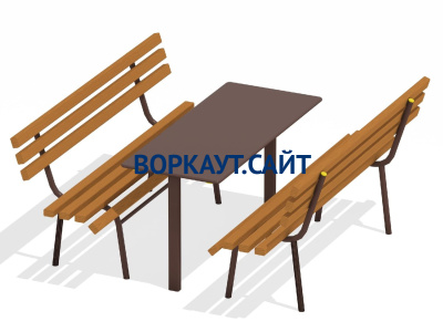 Дачный комплект из 2 лавочек и стола МАФ 1620 в Кургане