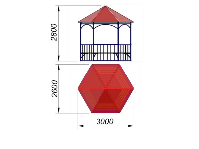 Беседка с лавками МАФ 4120 в Кургане Беседка с лавками МАФ 4120 в Кургане